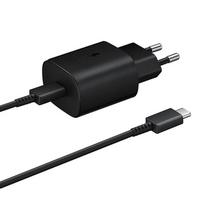 Įkroviklis Greitas įkrovimas 25 W, skirtas Samsung Galaxy S22 S23 S21 S20 A72 A53 A33 A52 A32 F52 C tipo laidas Itin greitas, skirtas Samsung Galaxy S10 S9 S8 Black With Cable