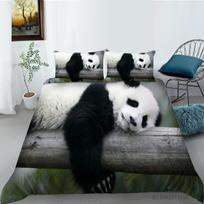 3D „Panda“ serijos patalynės komplektas „Animal Theme“ serijos antklodės užvalkalas pagalvės užvalkalas, 2 arba 3 dalys mikropluošto audinio AU itin didelis namų dekoras Baby 100x135cm black