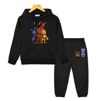 FNAF su gobtuvu rinkiniai Lokas Triušis Žaidimas Kawaii Anime džemperis su gobtuvu Ruduo berniukams mergaitėms džemperis Vilnos megztinis Striukė vaikų drabužių parduotuvė 140 juoda