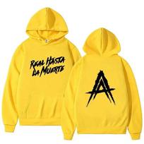 Anuel AA Hoodies Real Hasta La Muerte Printed Unisex Women Hip Hop Hoodie Sweatshirts Harajuku Pullovers Unisex Tracksuits Clothing 4XL yellow