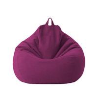 Didelės mažos tingios sofos užtiesiamosios kėdės be užpildo Lininio audinio gultai Sėdynės sėdmaišis Puff Couch Tatami Svetainės sėdmaišiai 70x80cm violetinė