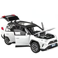 1/32 modelio automobilis Toyota RAV4 žaislinis automobilis iš lydinio liejimo kolekcionuojamas modelis su lengvu ir garsu žaisline transporto priemone berniukams, vaikams, mažiems vaikams. 1/32-Size:15*7.3*5.8cm balta