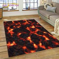 3D Volcano Lava Magma kiliminis kilimėlis miegamojo svetainei namų sofos dekoravimui, vaikų žaidimo didelio dekoro grindų kilimėlis neslidžia dovana 70cm x 100cm