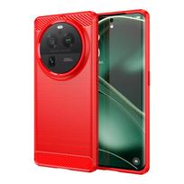 Dėklas Oppo Find X6 Pro Dėklas Oppo Find X6 Pro Bamperis Apsauga nuo smūgių Minkštas Silikoninis Anglies Pluošto Dėklas Oppo Find X6 Pro Dėklas For Oppo Find X6 raudona