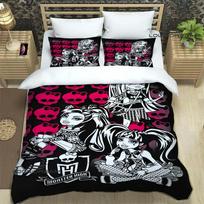 Monster High animacinių filmukų marginti patalynės komplektai Išskirtinis reikmenų rinkinys Antklodės užvalkalas Lovatiesės komplektas Patalynės komplektas Prabangi gimtadienio dovana EU Single 135x200cm white