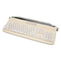 Belaidė rašomosios mašinėlės klaviatūra retro stiliaus 104 klavišai BT5.0 integruotas stovas planšetės klaviatūra išmaniesiems geltona