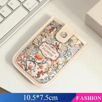 5 Card Pockets Card Bag Laminated Concealed Pull-out Business Case Fashion PU Leather ID Card Holder Women Mini Wallet