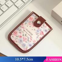 5 Card Pockets Card Bag Laminated Concealed Pull-out Business Case Fashion PU Leather ID Card Holder Women Mini Wallet