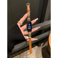 Kryžminio metalo odinis dirželis, skirtas „Xiaomi Band 9“ – „Retro Punk Leather Creative“ laikrodžio apyrankė, skirta XIAOMI Mi Band 9/8/7/6/5/4/3/NFC/Mi Band 8pro/Redmi Watch4&5 Mi Band 3/Nfc ruda