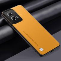 Prabangus PU odinis dėklas, skirtas Motorola Moto G85 galinis dangtelis Matinis silikoninis pilnai apsaugotas telefono dėklas, skirtas Motorola S50 Neo G85 5G Moto G85 geltona