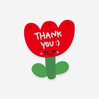 30 vnt. Gėlės formos rožinės Dėkojame Dėkojame už dovanų pakavimo kortelę iš varinio popieriaus Šventinė vestuvių dekoravimo kortelė raudona