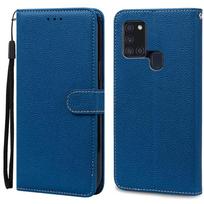 A21S dėklas Samsung Galaxy A21S dėklas Piniginė Odinis atverčiamas dėklas Samsung A21S dėklas A 21s A217F Minkštas silikoninis dangtelis Fundas For Samsung A21S tamsiai mėlyna spalva