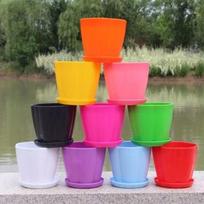 3 Dydžių Gėlių Vazonai Ir Padėklai Plastikiniai Vazonai Kūrybingi Maži Vazonai Sukulentams (Atsitiktinė spalva) Namų reikmenys XS random pink