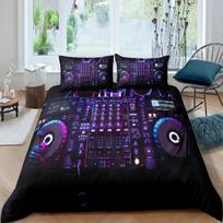 Namų gyvenimas Prabangus 3D DJ ausinių patalynės komplektas Muzikinė antklodės užvalkalas Pagalvės užvalkalas Karalienės ir Karaliaus EU/US/AU/UK dydžio antklodė Patalynė EU single(135x200cm)