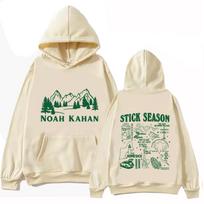 Noah Kahan Stick Season Hoodis Viršutiniai drabužiai Ilgomis rankovėmis Įprastas džemperis Muzikos gerbėjų dovana Pavasaris Vasara Spausdinimas M beige