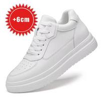 Madingi aukštį didinantys batai vyrams 10cm Nematomi pakylantys sportbačiai Baltos odos sportiniai batai Vyras Zapatillas De Hombre Didelis dydis 46 40 white