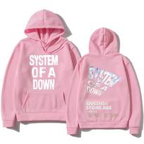 Rock Band System of A Down Hoody System of A Down Tour 2026 Megztinis Alternatyvus Metalinis Muzikos Streetwear Unisex Gotikinis Viršus XXXL šviesiai rausvos spalvos