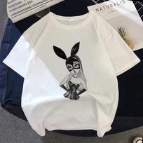 Dainininkės Ariana Grande Pavojingas Grafinis Spausdintas Marškinėlis Vasaros Moteriški Laisvalaikio Trumpomis Rankovėmis Streetwear Marškinėlis Viršutiniai Drabužiai Harajuku Marškinėlis S white