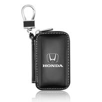 1 vnt. Odinis emblemos automobilio raktų dėklas raktų pakabukas užtrauktuku raktų dėklas krepšys Honda Fit Mugen Insight Type S R VTEC Modulo Vezel RR SiPilot Fit XRV CRV HRV Dio juoda