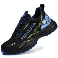 Non-slip Safety Shoes Men Anti-smash Steel toe shoes Anti puncture Work Sneakers Indestructible shoes Casual Protection Shoes 37 black