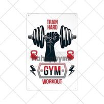 Sporto salės taisyklės metalinis ženklas Fitness motyvaciniai citatų plakatas Treniruotės lentelė Vyriškas kampelis Pub Bar sienos dekoratyvinė vintažinė plokštelė 20x30cm 20x30cm black