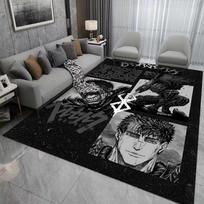 MINISO B-Berserk Guts Anime Kilimas Berniuko Miegamojo Kilimas Svetainės Žaidimų Grindų Kilimėlis Neslystantis Kilimėlis Skalbiamas Poilsio Kilimėliai Dovana 40x60cm gray