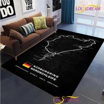 Nurburgring F1 tarptautinė trasos Kilimas svetainei Miegamojo plotinis kilimas dekoras Virtuvės neslystantis grindų kilimėlis Alfombra gimtadienio dovana 40x60cm gray