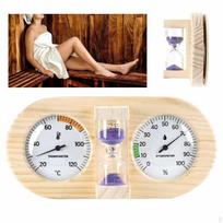 Sauna Thermometer Hygrometer and Timer 3 in 1 Hygrothermograph Temperature Humidity Gauge for SPA violetinė
