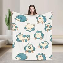 Snorlax Daugiau miego, prašau Super šilta antklodė Dekoratyvinis pliušinis pledas Grafinis lauko flanelinis patalynė Sofos lovos užvalkalas 40x50in