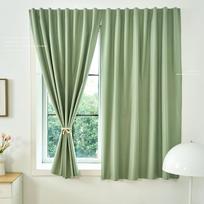 Stiprios užtemdančios užuolaidos su Velcro, dviejų sluoksnių dizainas, lipnios, miegamajam ir svetainei, elegantiškai dekoracijai W100xH135cm&Velcro žalia