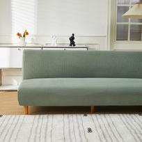 Pliušinis sulankstomas sofos lovos užvalkalas Velvet Storas Slipcover Dėklas berankei sofos lova paklodė Kušetės užvalkalas Elastingas Futon užvalkalas žiemai S(160-185CM) gray