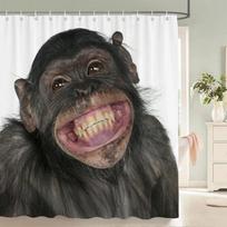 Juokinga dušo užuolaida 3d vonios užuolaidos Beždžionė Orangutanas Gyvūnų spauda Vandeniui atsparus poliesteris vonios kambario dekorui didelė 180x200cm 180x180