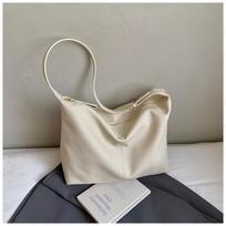 Textured bag women's new large-capacity casual shoulder messenger bag fashionable solid color tote bag gray