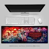 Aukštos kokybės StrangerThings odinis pelės kilimėlis Kompiuterio klaviatūros kilimėlis Didelis dydis Stalo Neslystantis Vandeniui atsparus Pa Dkreatyvus Amerikietiškos TV serijos aksesuaras 60x30cm white