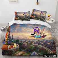 3D Animacinis Filmas Aladinas Lovos Patalynės Kolekcija Džasmina Disney Princesė Antklodės Užvalkalų Kolekcija 3 Vnt. Antklodės Užvalkalas Ir Pagalvės Užvalkalas Namų Tekstilė Dovana EU single(135x200cm) gray