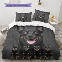 Sheepdog Siberian Husky Pattern Bedding Quilt Set Quilt Cover Pillowcase Home Decoration Gift (1 * duvet cover + 2 * pillowcase, without core) 135x200cm gray
