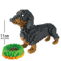 KNEW BUILT takso šunelio modelis Mini konstravimo kaladėlių žaislų rinkinys 9 stiliai augintinių entuziastams Teddy Hughes Corgi Collie augintinio stiliaus kaladėlė with box black