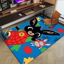 1 vnt. Bing Bunny Ypač didelis neslystantis grindų kilimas, biurui, šeimai, miegamajam, studijai, didelio ploto kilimas, vidaus kilimai 100cm by 120cm black