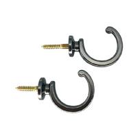 (Pakuotėje 2 vnt) Šiuolaikiniai sieniniai kabliukai užuolaidų laikikliams ir ne tik juoda
