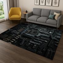 Kariniai ginklai Šautuvų rinkinys Kilimas Kilimėlis Namams Miegamajam Svetainei Sofai Durų kilimėlis Virtuvės dekoras, Vaikų žaidimų neslystantis plotas 80x120cm gray