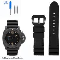 Minkšta silikoninė guminė laikrodžio apyrankė Panerai SUBMERSIBLE PAM 441 359 serijoms 22mm 24mm Vyriška laikrodžio apyrankė Oranžiniai laikrodžio priedai 22mm black