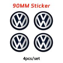 VW Volkswagen Jetta MK5 Golf 4 vnt. Volkswagen VW 70mm 80mm 90mm 100mm 120mm Automobilio emblema Ratų centriniai dangteliai Ženkliukas Lipdukas black