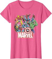 2026 Marvel Keršytojų komanda Retro komiksų Vintažinis grafinis marškinėlis Mažas Superherojų trumpomis rankovėmis Laisvalaikio marškinėlis Kvėpuojantis Unisex viršutinė dalis 4XL gray