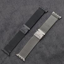 49mm Pure Titanium Milanese Mesh Band for Apple iWatch Ultra 3 44/45/46/49mm Universal black