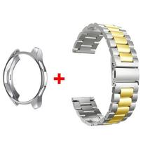 Apyrankė+Korpusas Samsung Galaxy Watch 6 5 4 44mm 40mm Classic 46mm 42mm Nerūdijančio plieno apyrankė Galaxy Watch 3 5 Pro 41 45mm Dirželis galaxy watch 5 4 44 gray