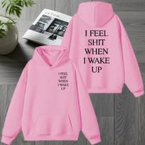 Yungblud I Feel Shit When I Wake Up Tour  Double Sided printed Sweatshirt Men women Fleece Hoodie Unisex Casual pullovers XL rožinė