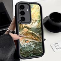 Phone Case for Samsung Galaxy A17 A16 A15 A14 A13 Carp Fish Fishing Rod A56 A36 A26 A55 A35 A25 A54 A34 A24 A53 A33 A23 A07 A06 Samsung A26 gray