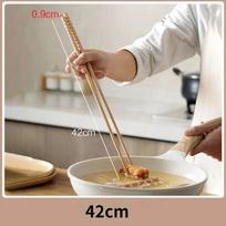Hot Pot Chopsticks Extended Fried High Temperature Resistant Household Solid Wood Anti-slip Anti-hot High-grade Bamboo Chopstick gray