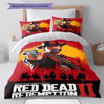 Red Dead Redemption Raštas Lovos Patalynės Antklodės Komplektas Antklodės Užvalkalas Pagalvės Užvalkalas Namų Dekoras Gimtadienio Dovana (1 * antklodės užvalkalas + 2 * pagalvės užvalkalai, be šerdies) 140x200cm