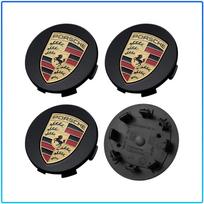 4 vnt. 65 MM nerūdyjančios ratlankių emblemos lipdukai, atsparūs įbrėžimams automobilio ratų centrinės dalies dangteliai, skirti Porsche 911 918 928 944 968 Boxster Cayenne Macan Panamera juoda